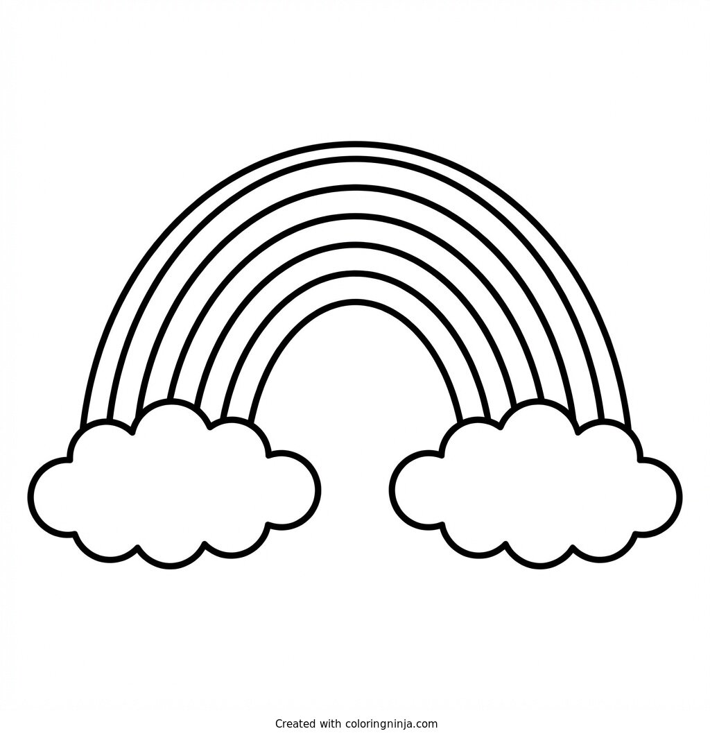 Coloring page of rainbow