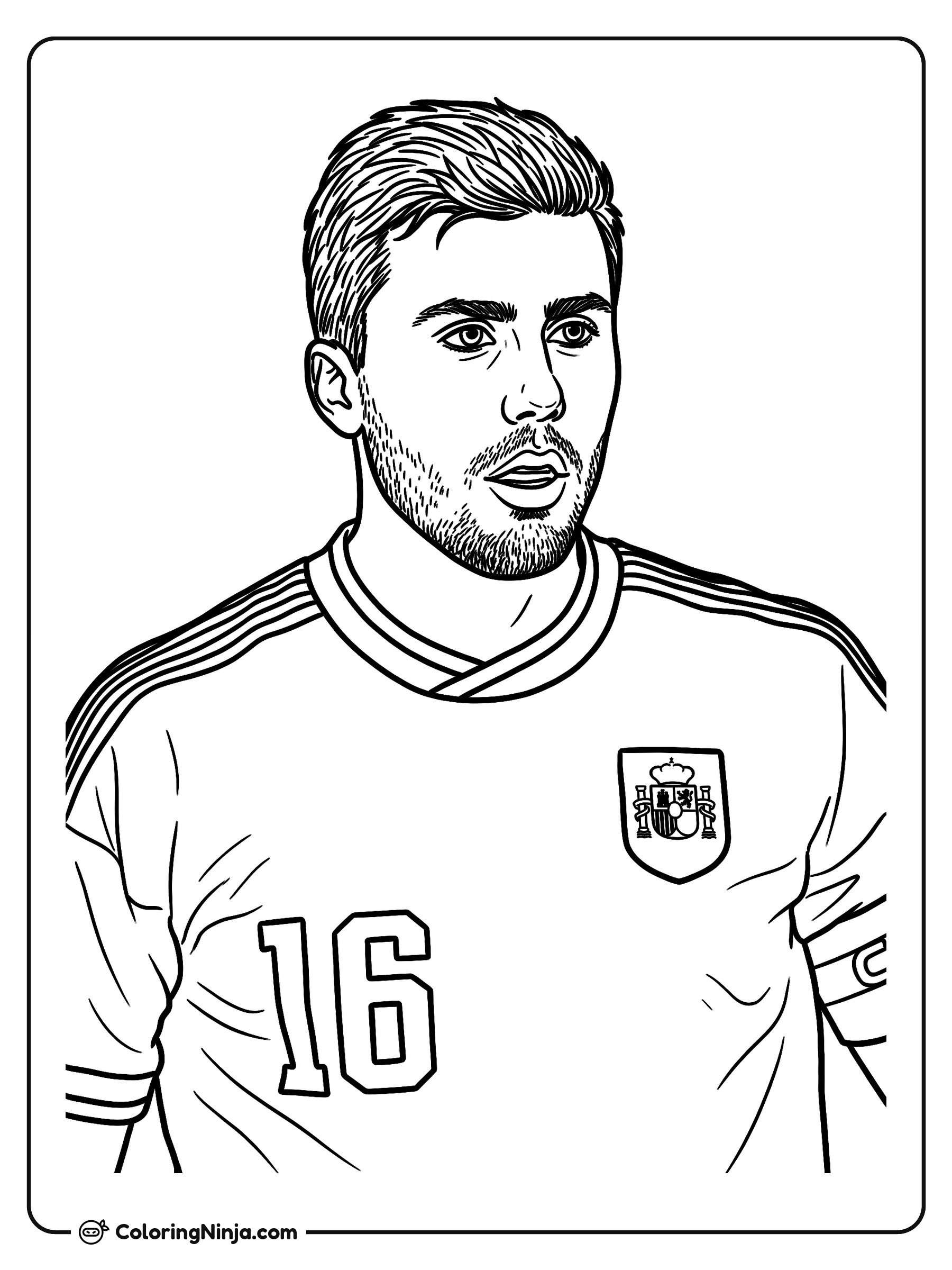 Rodri Spain Portrait Coloring Page