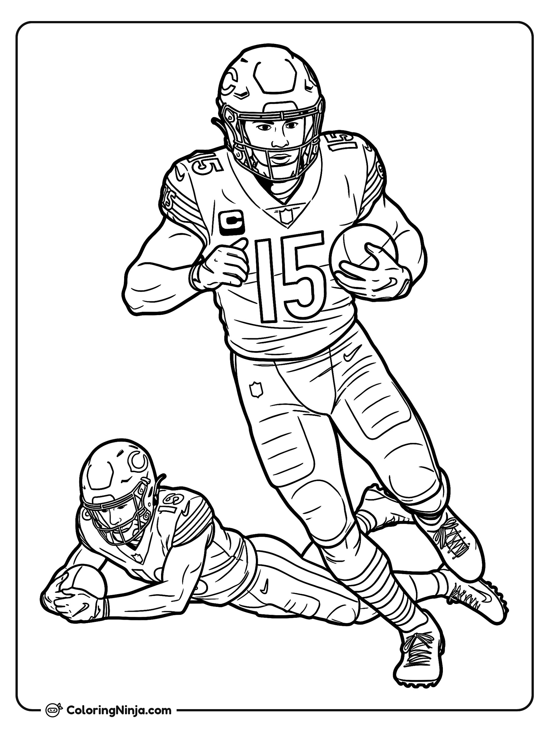 Carrera de Rome Odunze en la banda: dibujo para colorear