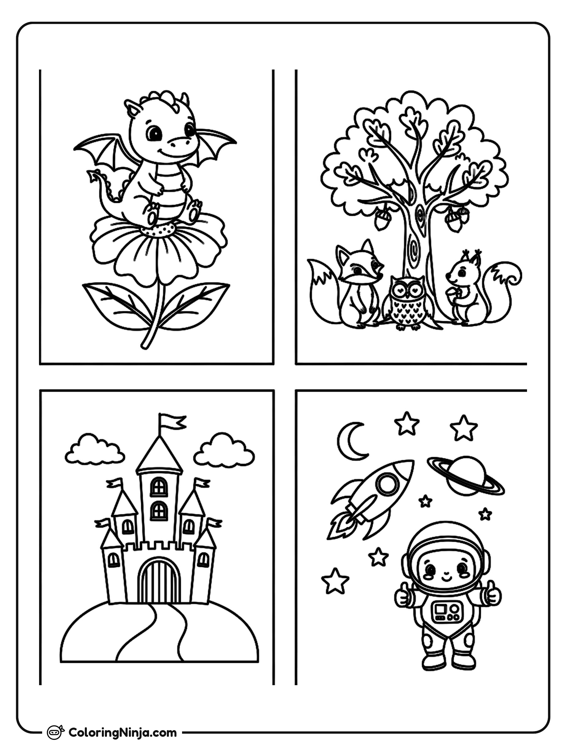 Páginas de Actividades Variadas para Niños: dibujo para colorear