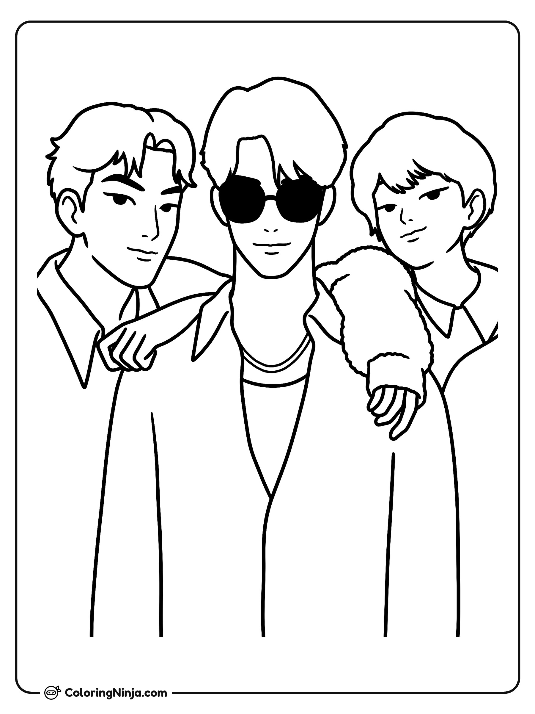 Los integrantes de Saja Boys: dibujo para colorear