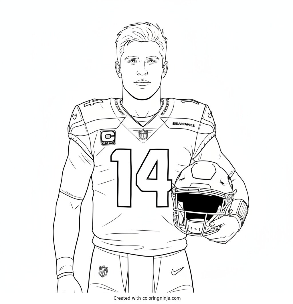 Sam Darnold Sideline Portrait Coloring Page