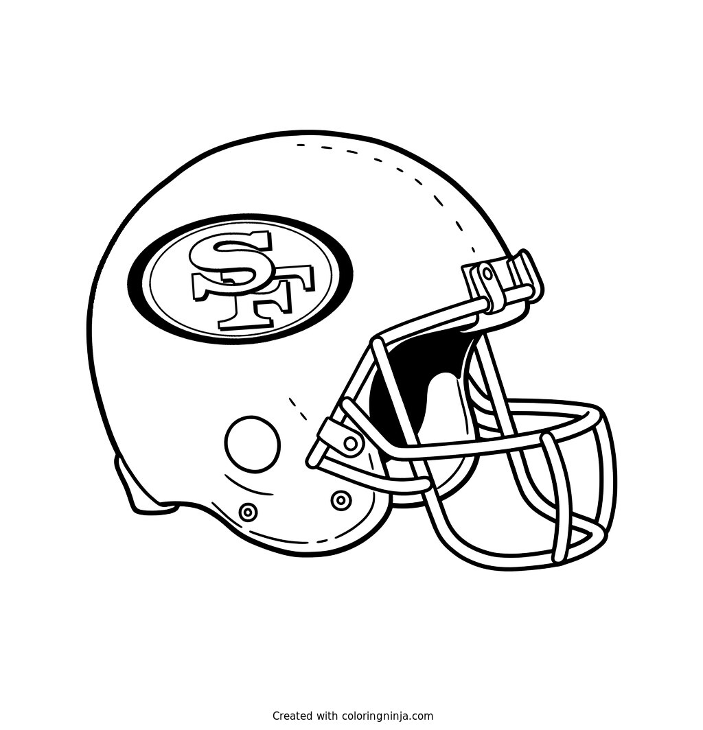 Casco de los San Francisco 49ers: dibujo para colorear