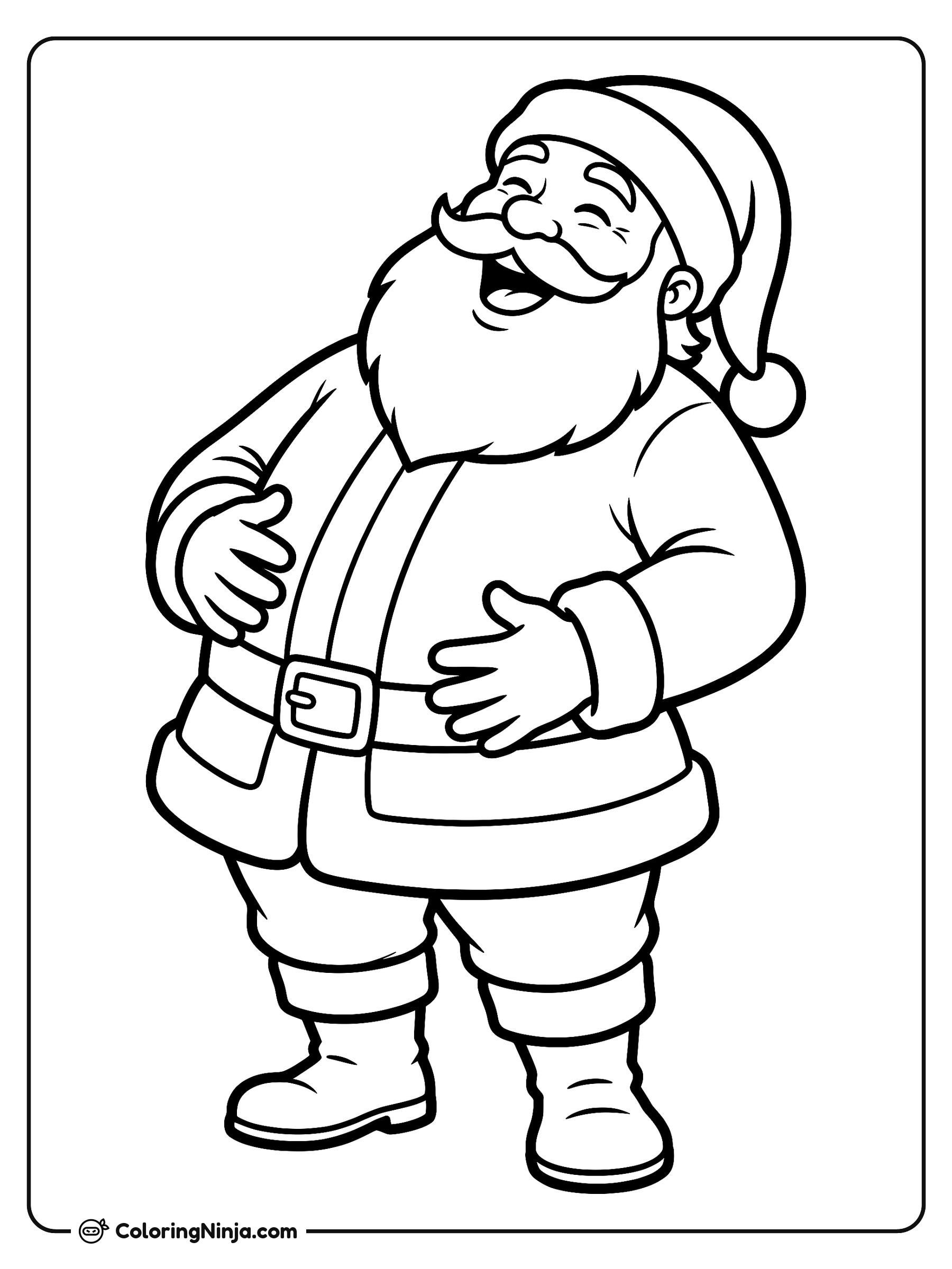 Santa Claus sonriente y alegre: dibujo para colorear