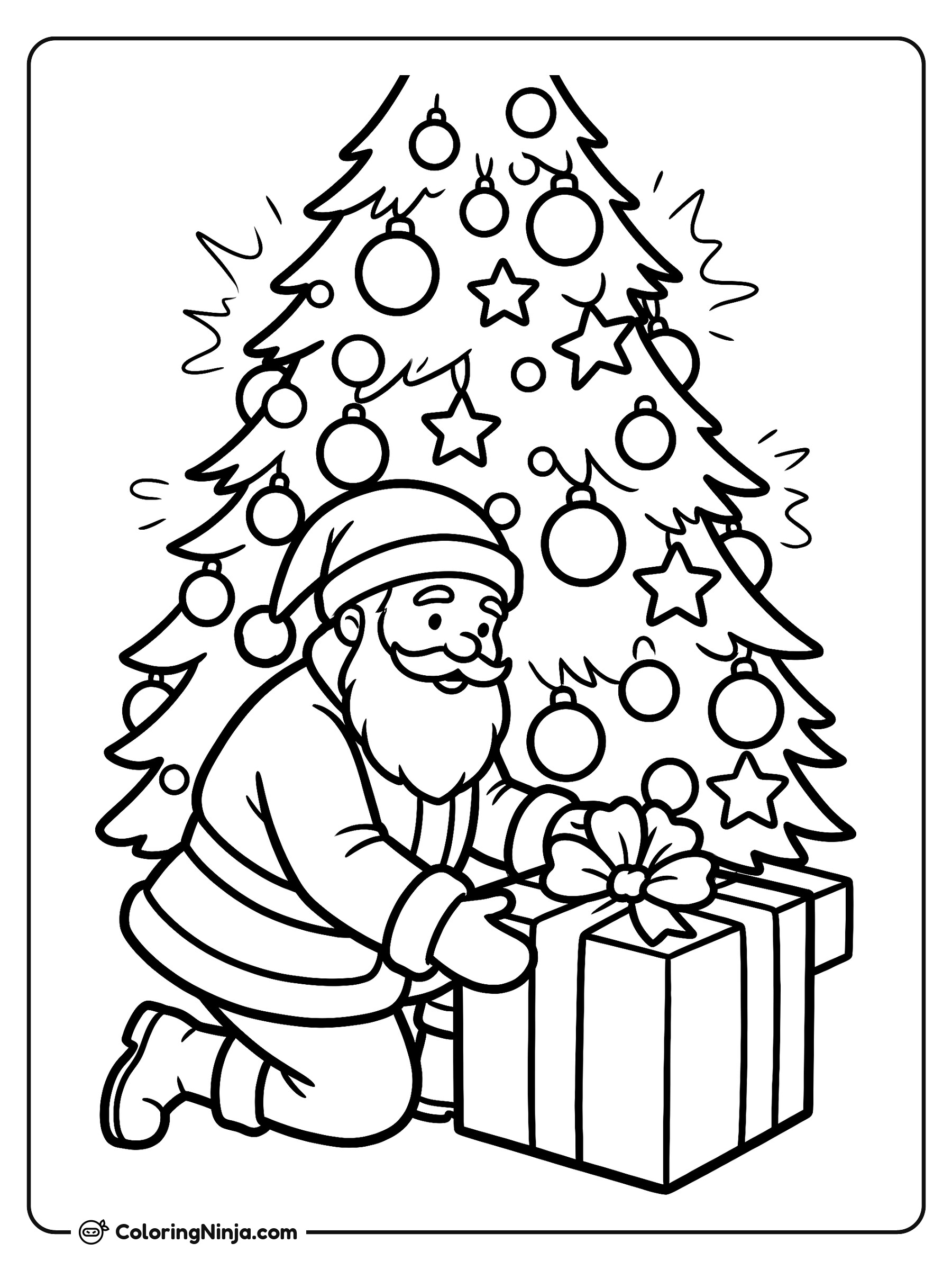 Regalos Debajo del Árbol de Navidad: dibujo para colorear