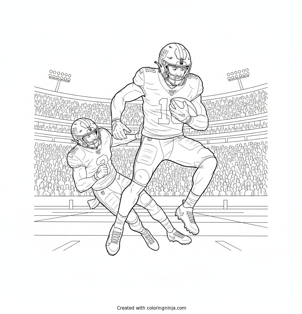 Saquon Barkley Stadium Juke Move Coloring Page