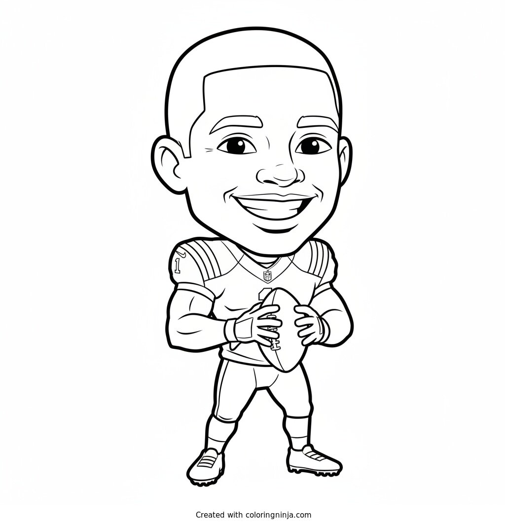 Sauce Gardner Cartoon Style Coloring Page
