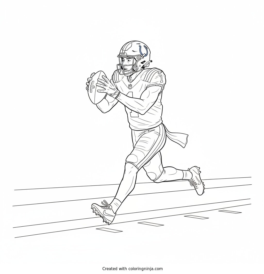 Sauce Gardner Sideline Interception Coloring Page