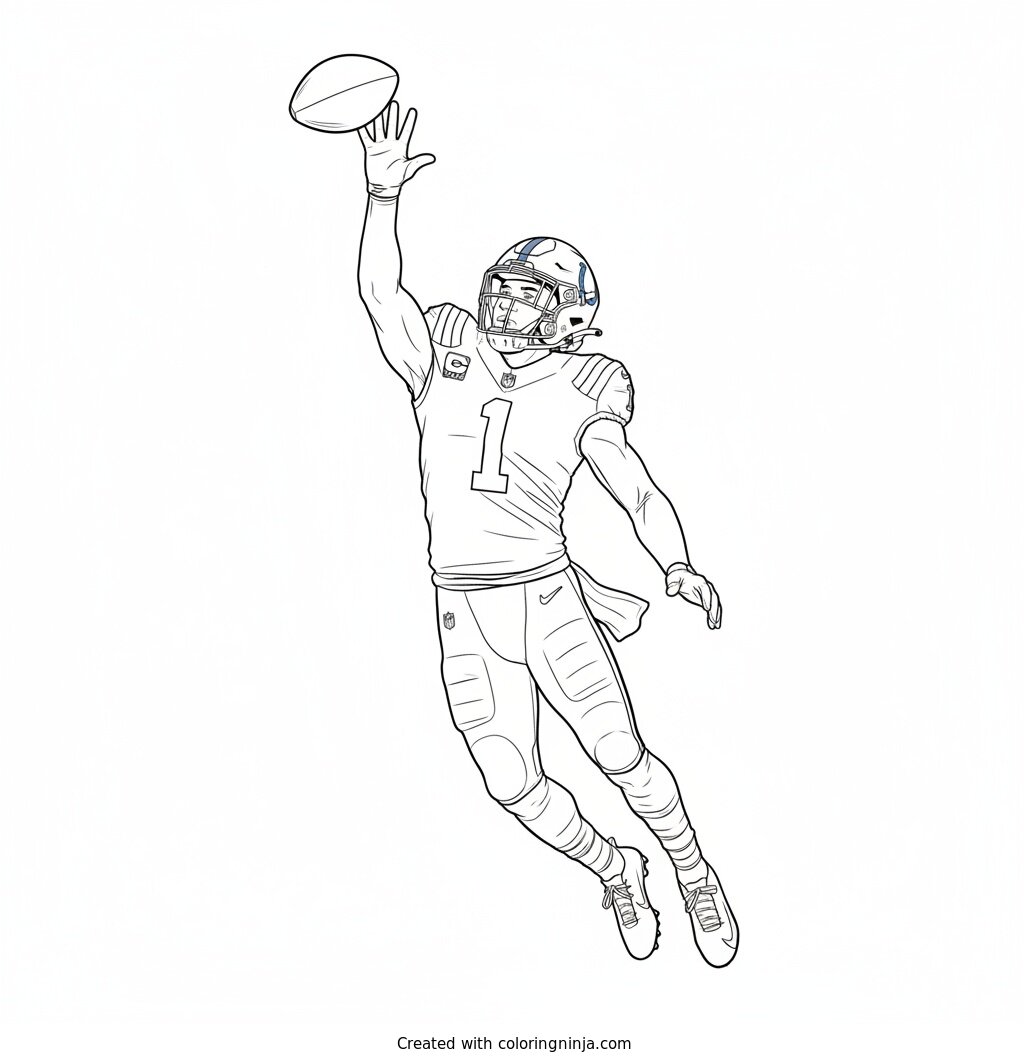 Sauce Gardner Pass Deflection Coloring Page