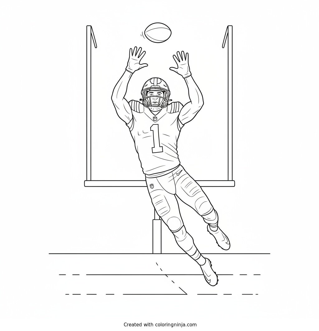 Sauce Gardner Goal Line Tip Coloring Page