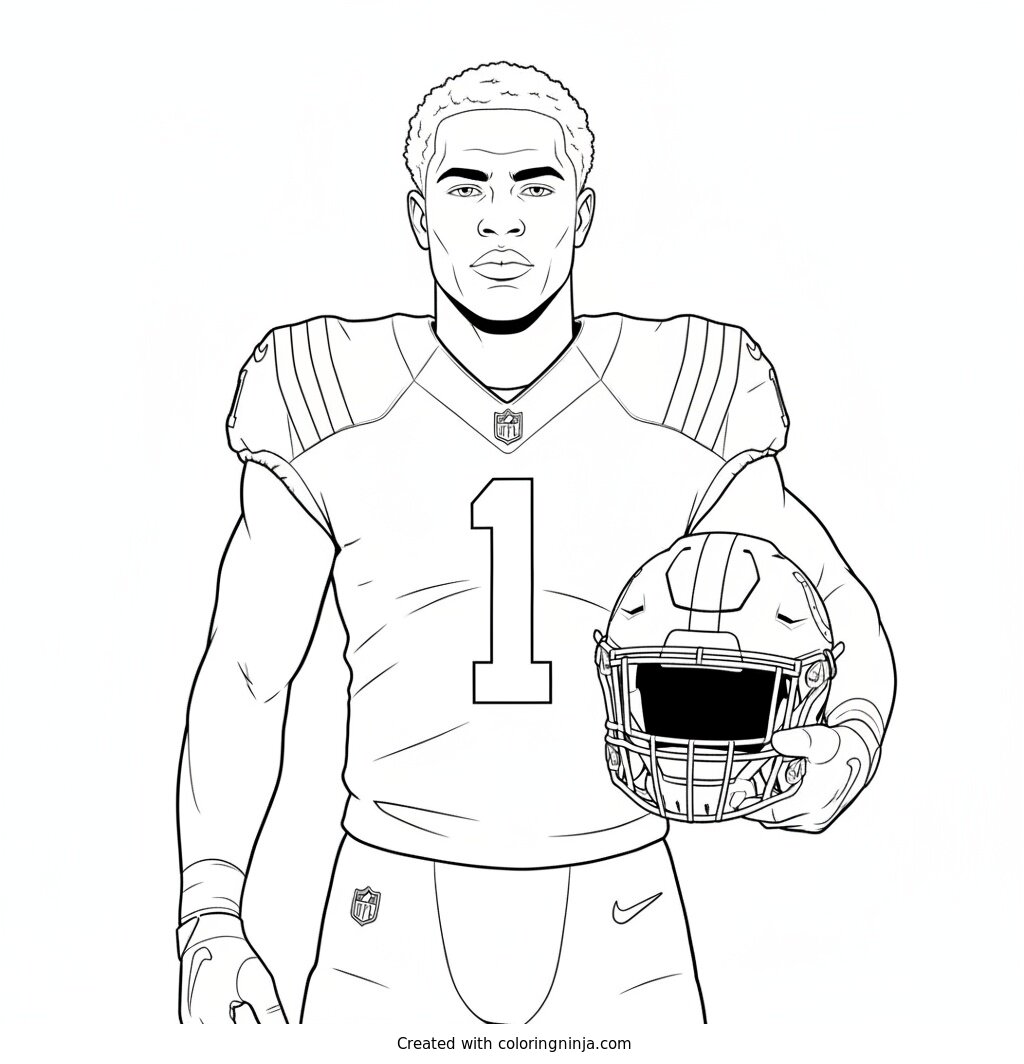 Sauce Gardner Helmet Portrait Coloring Page