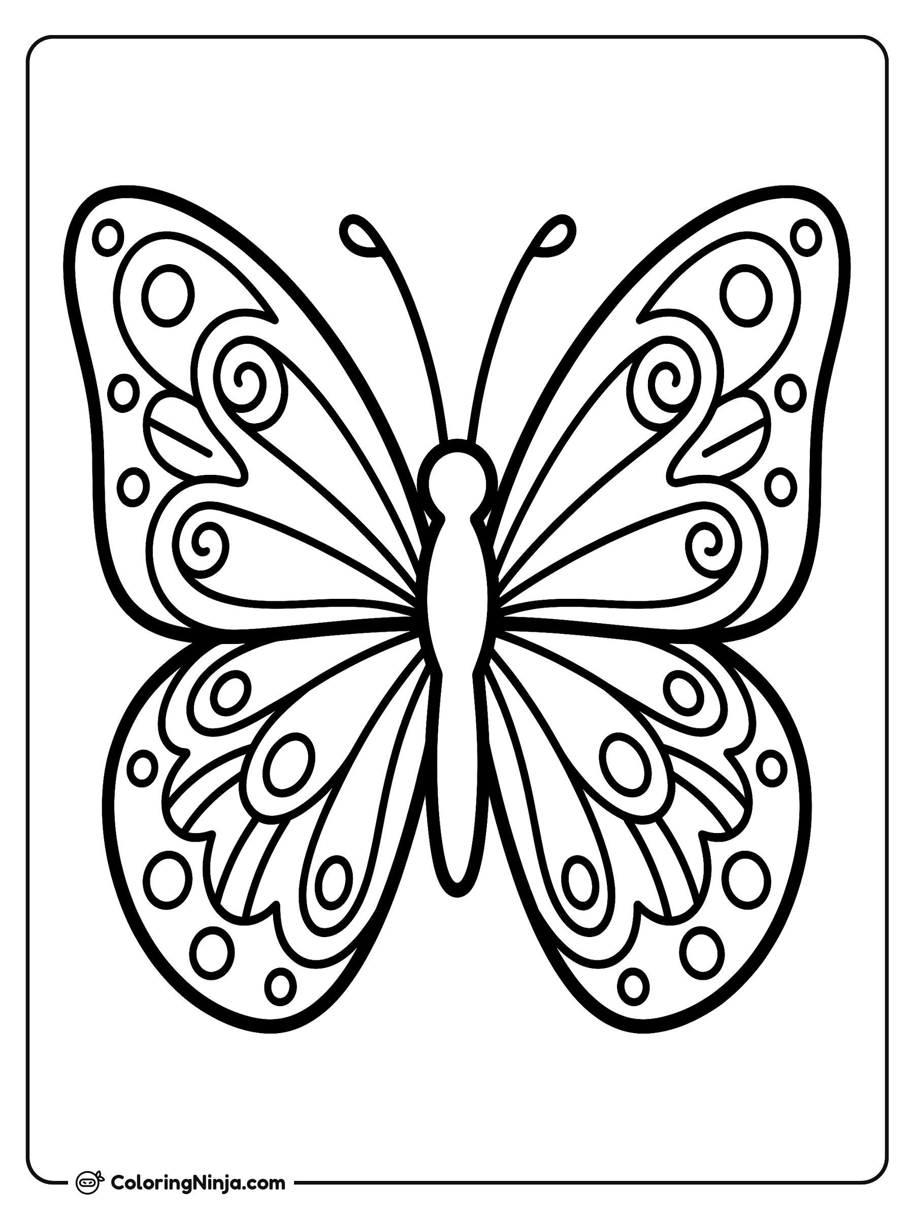 Una Mariposa Sencilla: dibujo para colorear