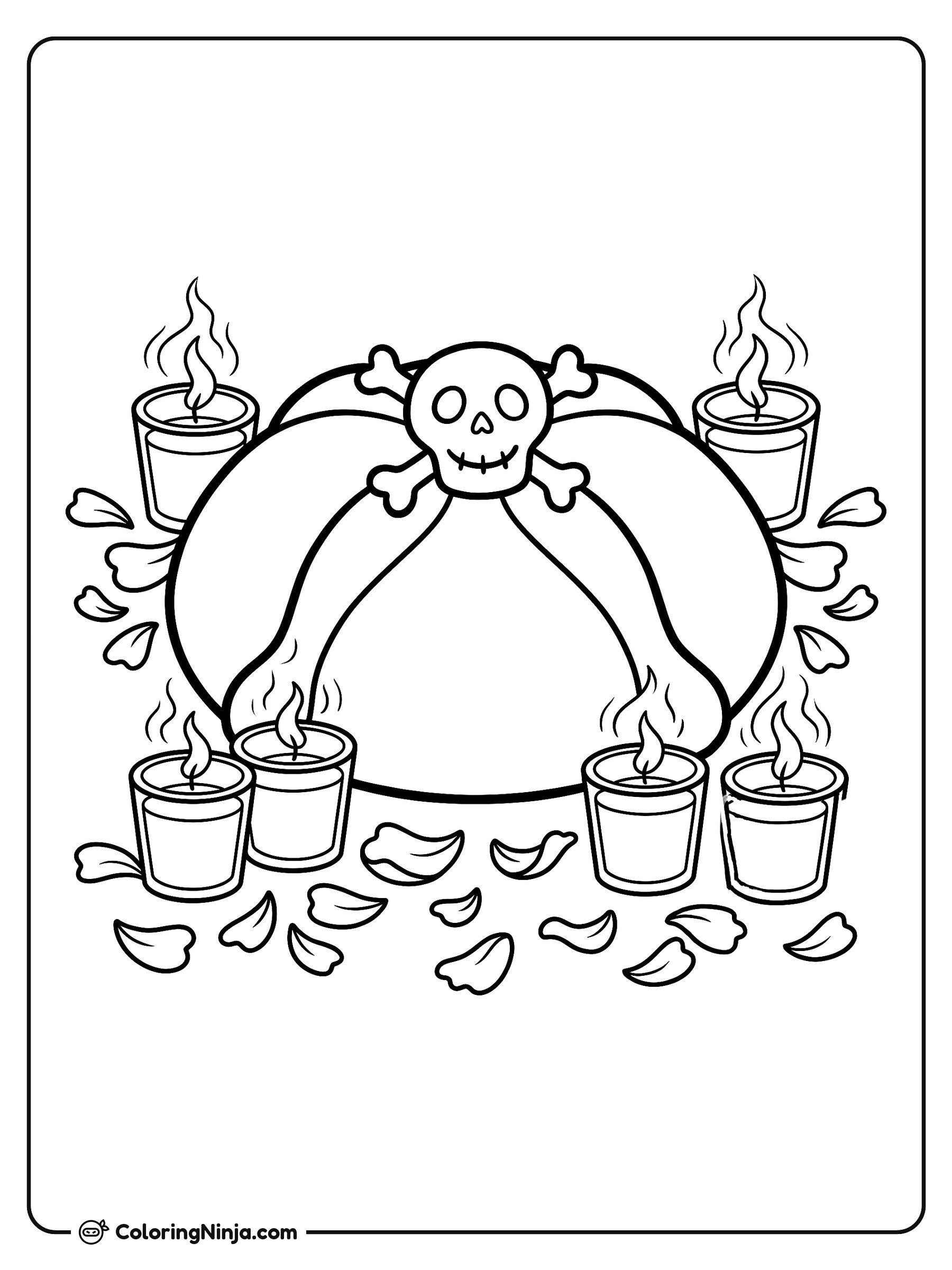 Sweet Bread and Votive Candles Coloring Page