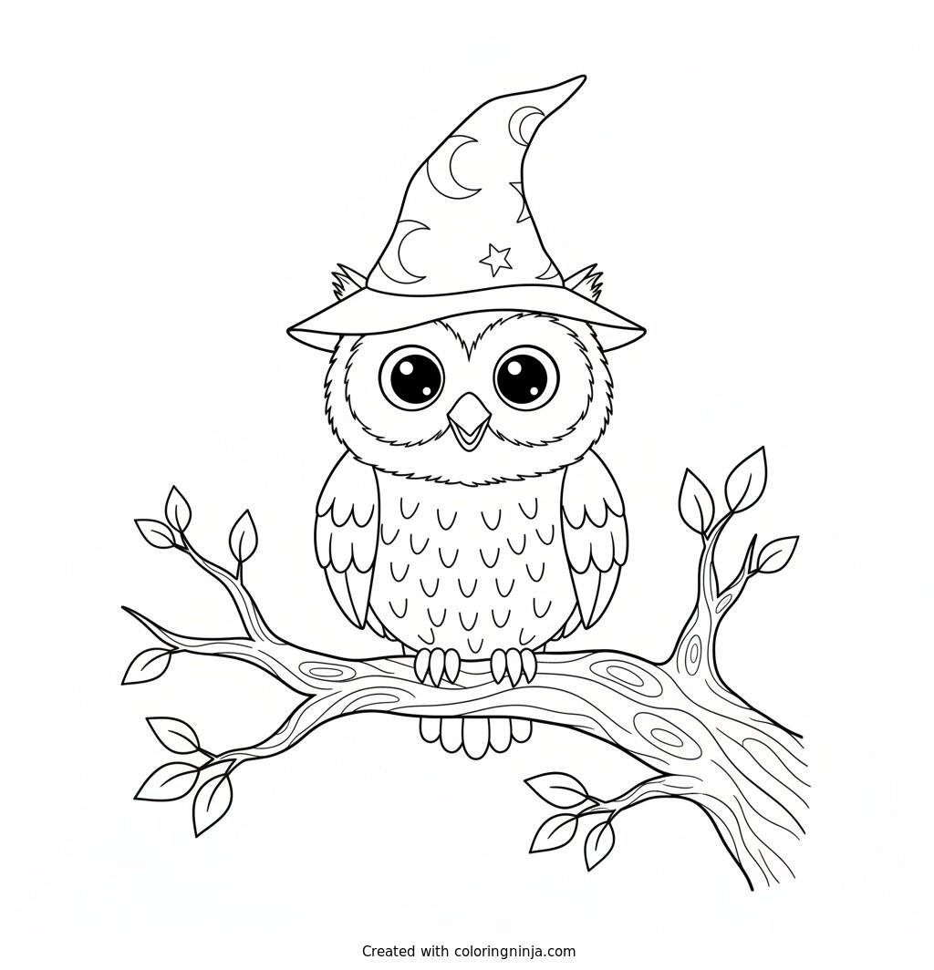 The Wise Night Owl Coloring Page