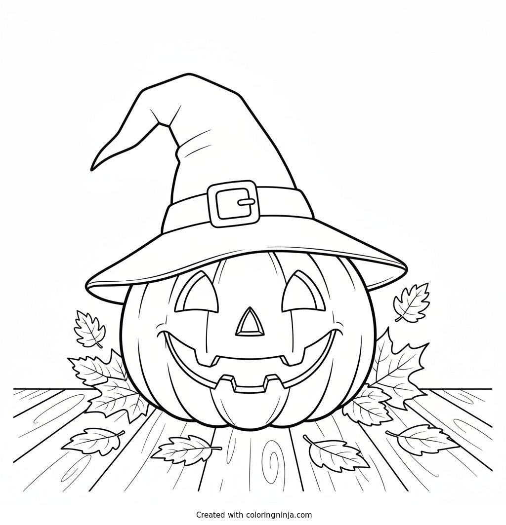 The Friendly Jack-o'-Lantern Coloring Page