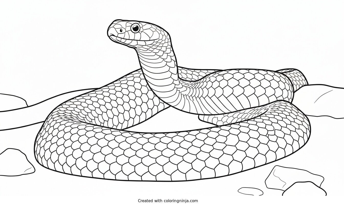 Coloring page of snake