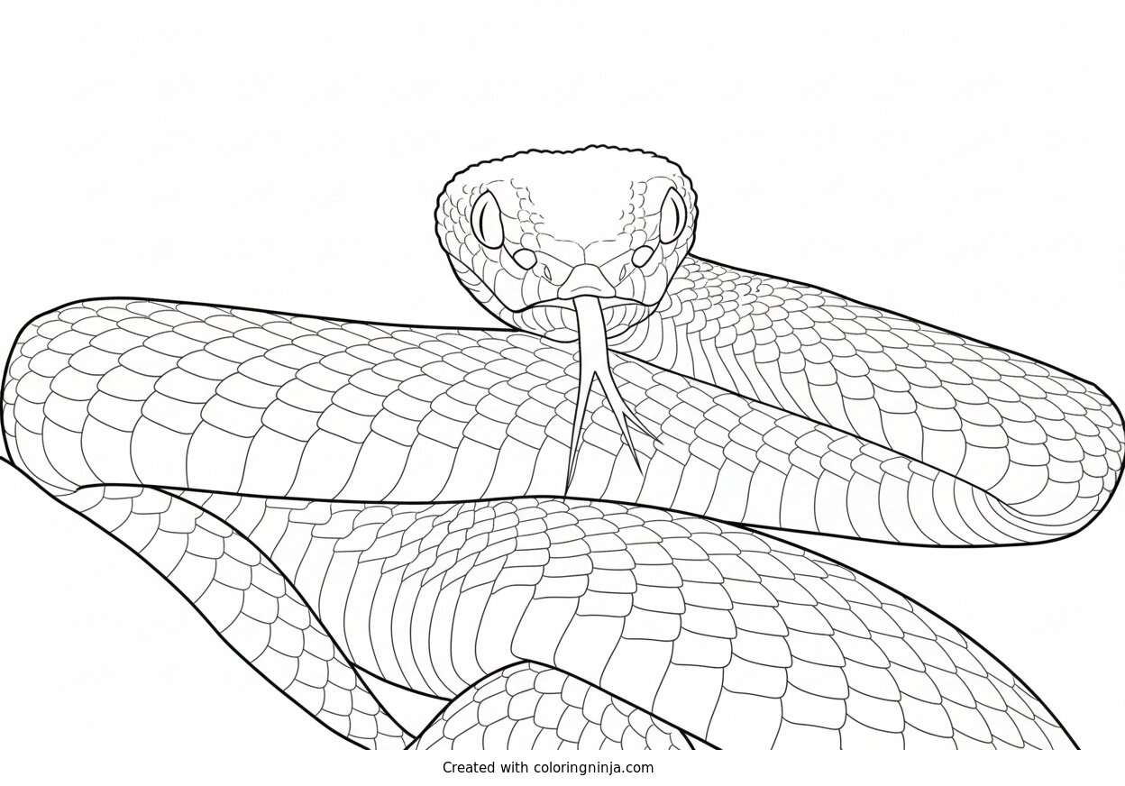Coloring page of snake
