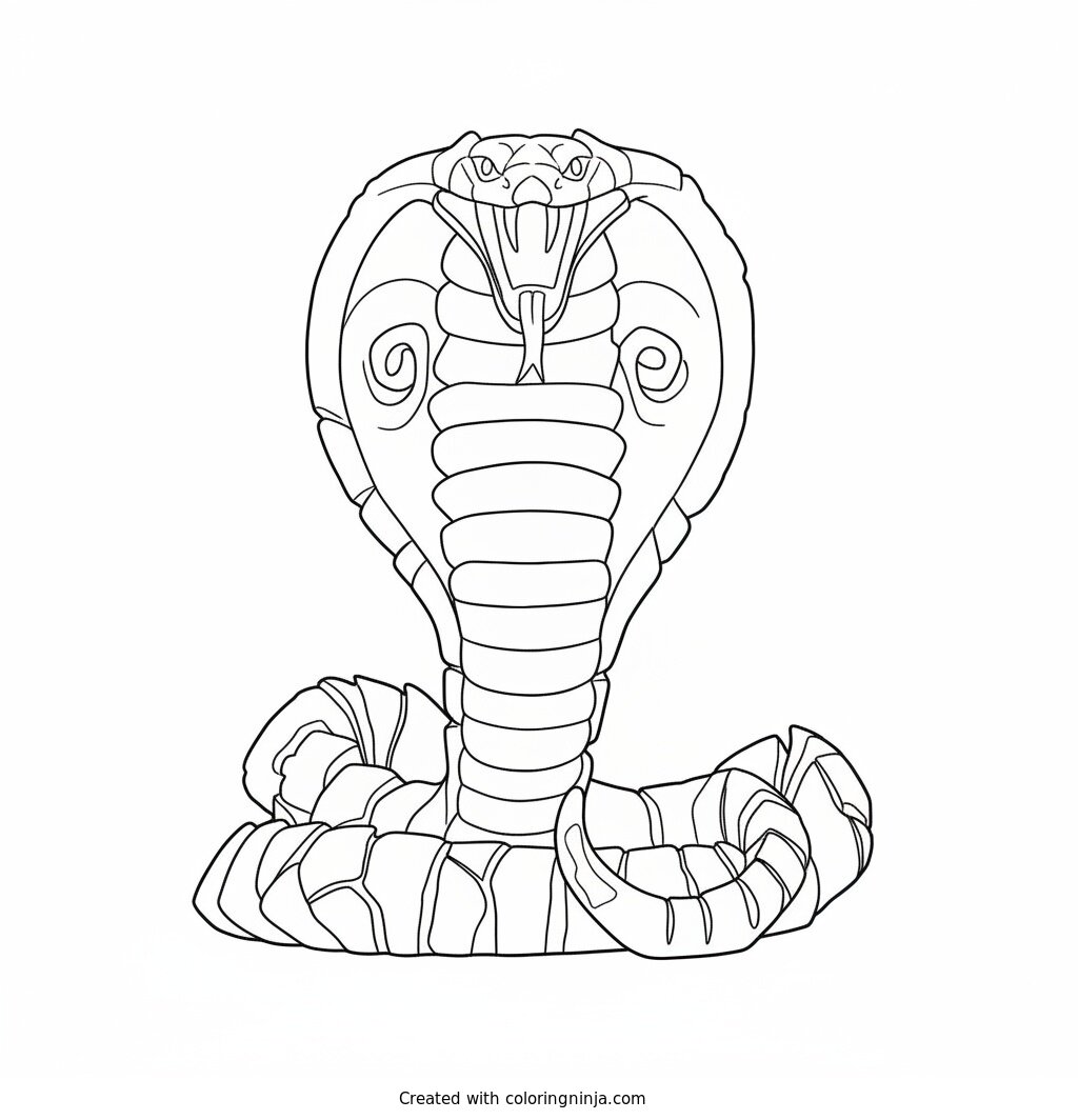 Coloring page of snake