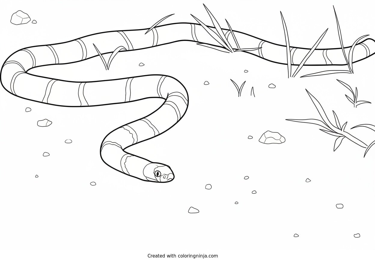 Coloring page of snake