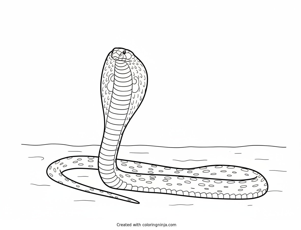 Coloring page of snake