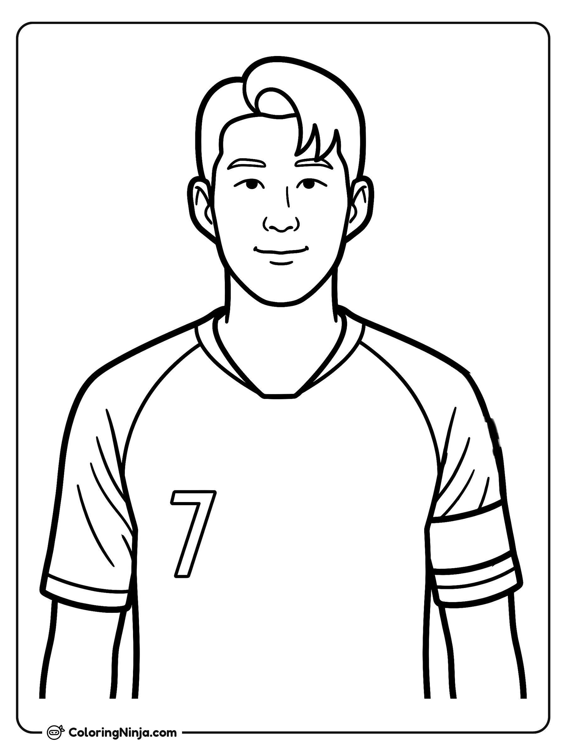 Son Heung-min Captain Portrait Coloring Page