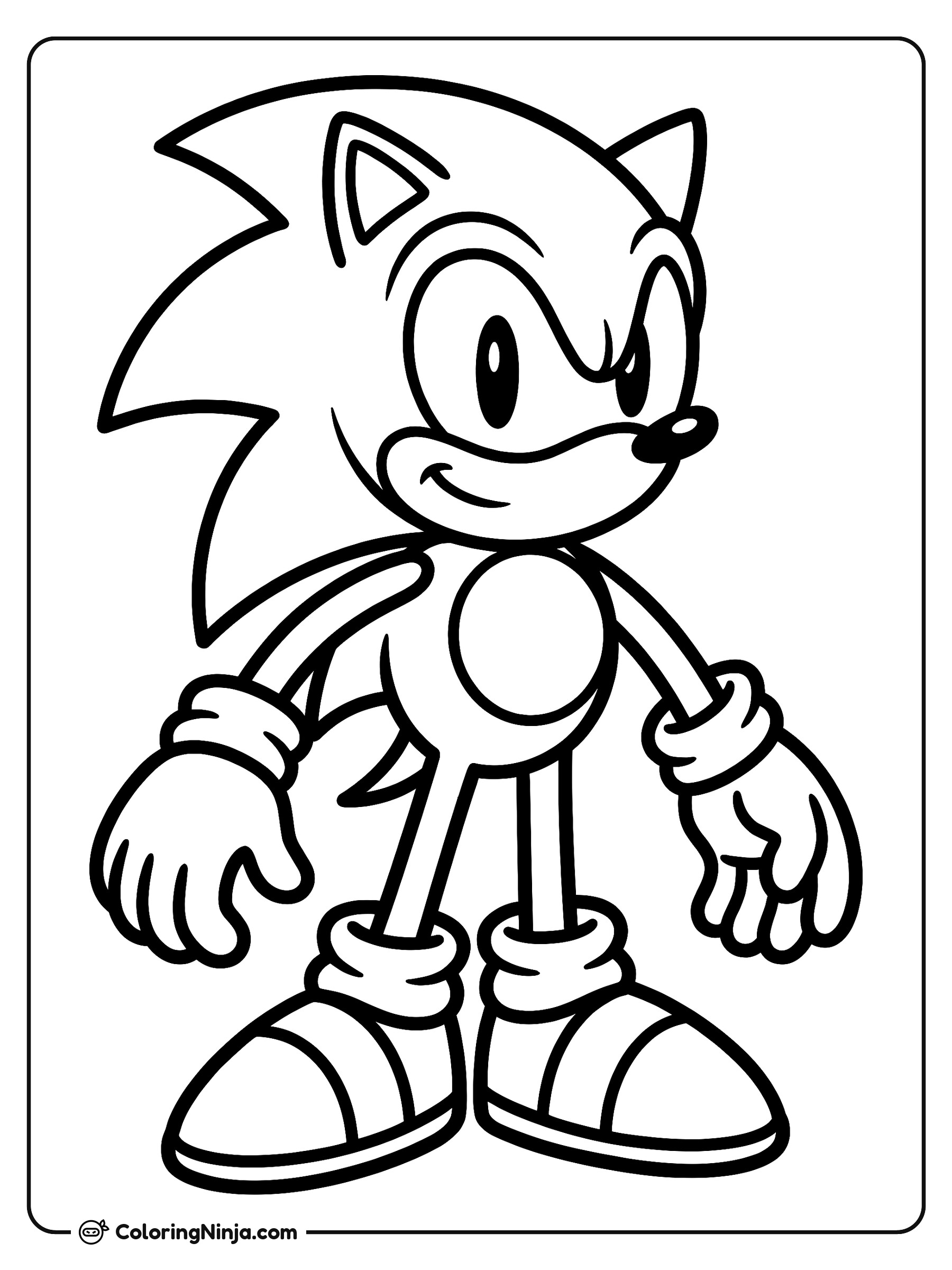 Sonic the Hedgehog de cuerpo entero: dibujo para colorear