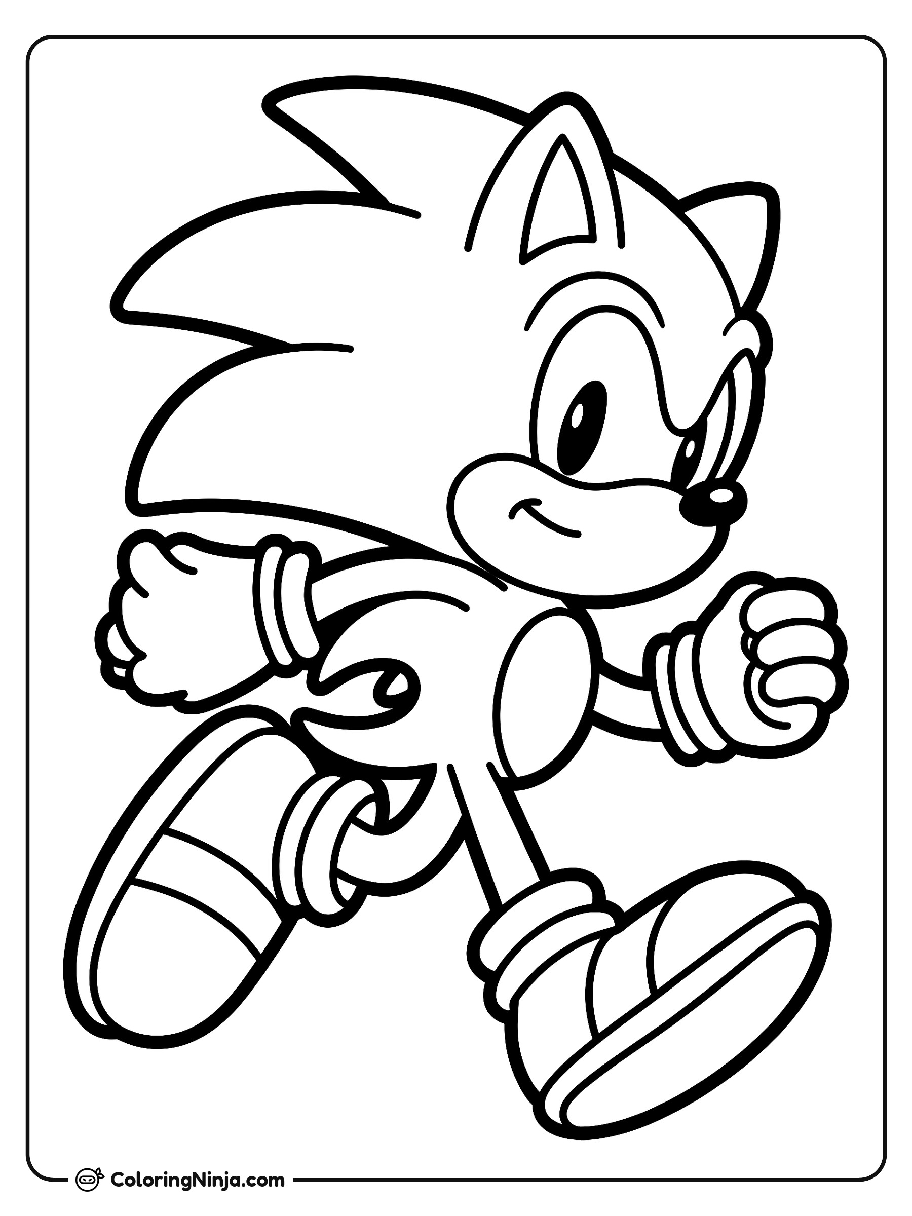 Sonic corriendo a toda velocidad: dibujo para colorear