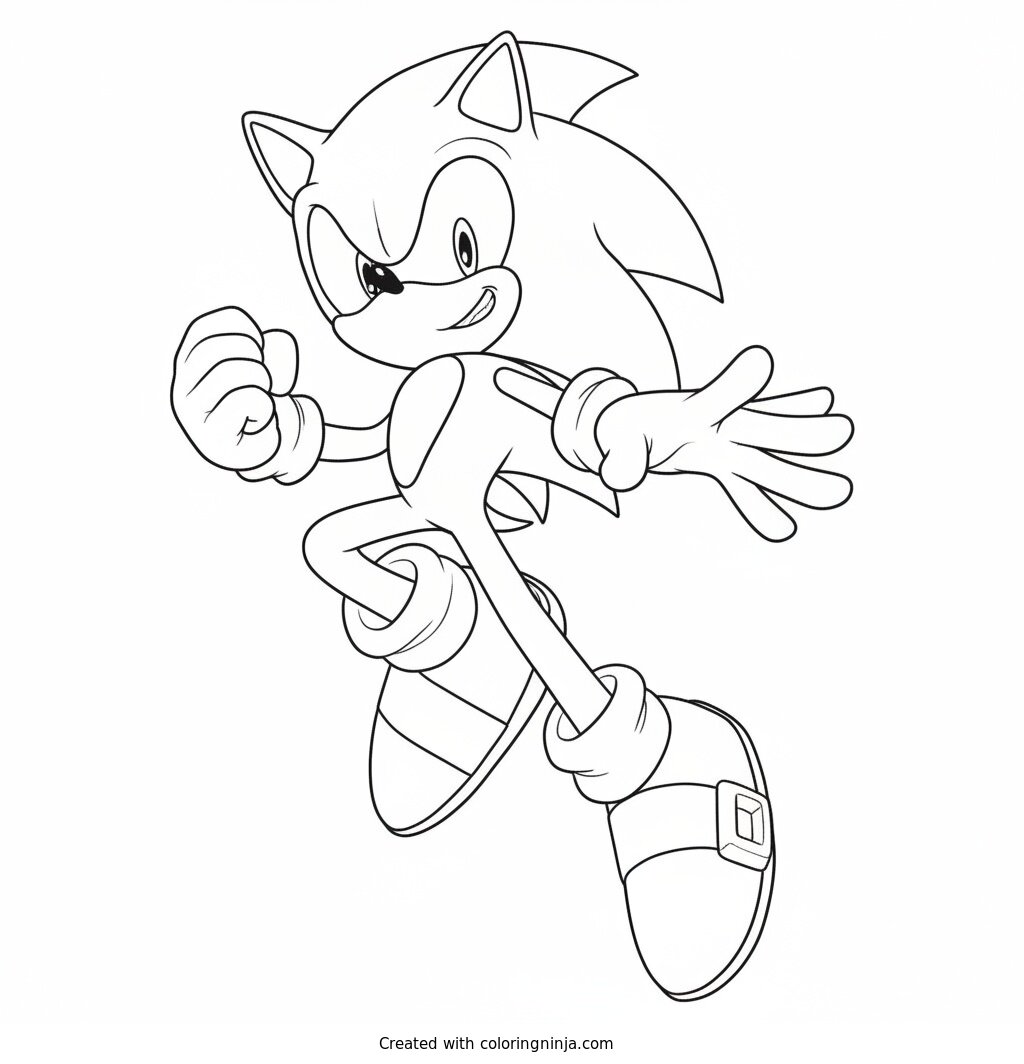 Coloring page of sonic