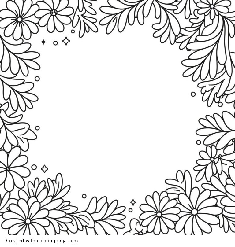 A coloring page of spring festival