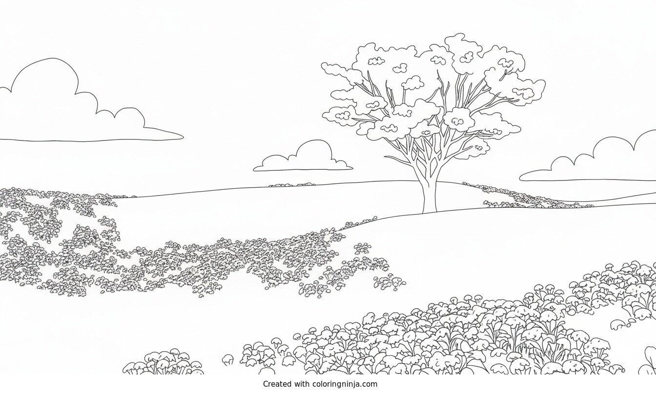 Coloring page of spring