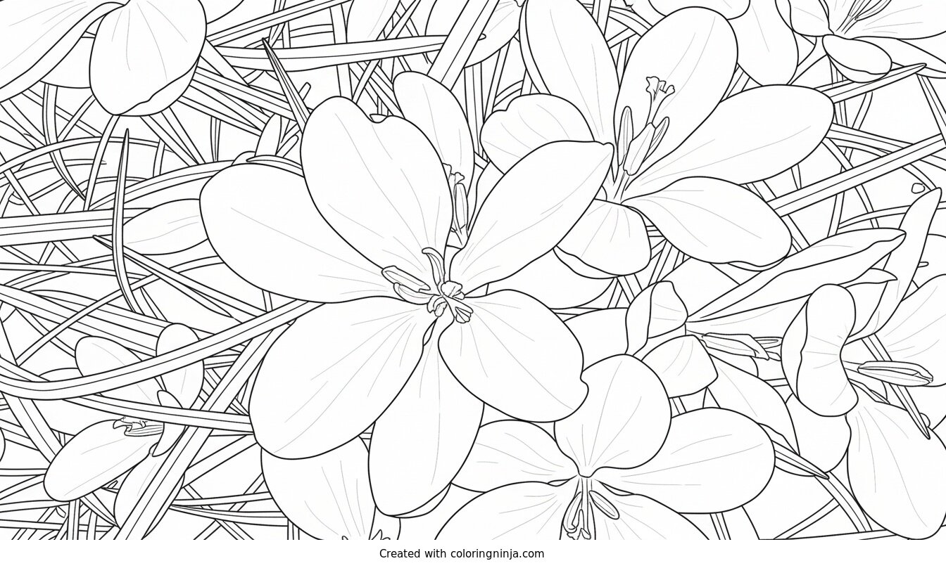 Coloring page of Spring Flowers