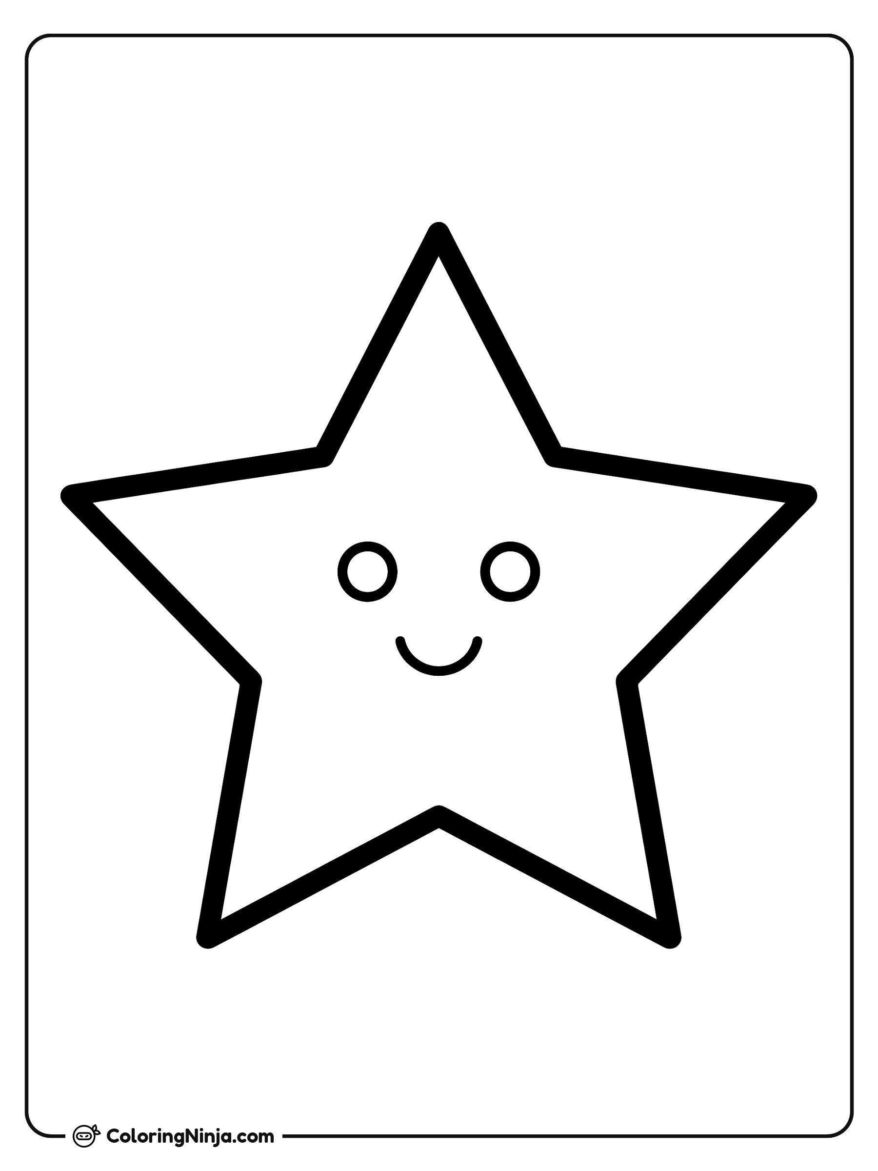 Una estrella sonriente: dibujo para colorear