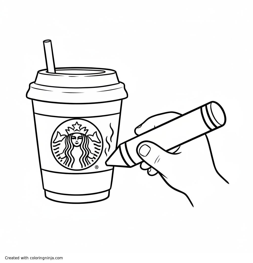 A coloring page of starbucks