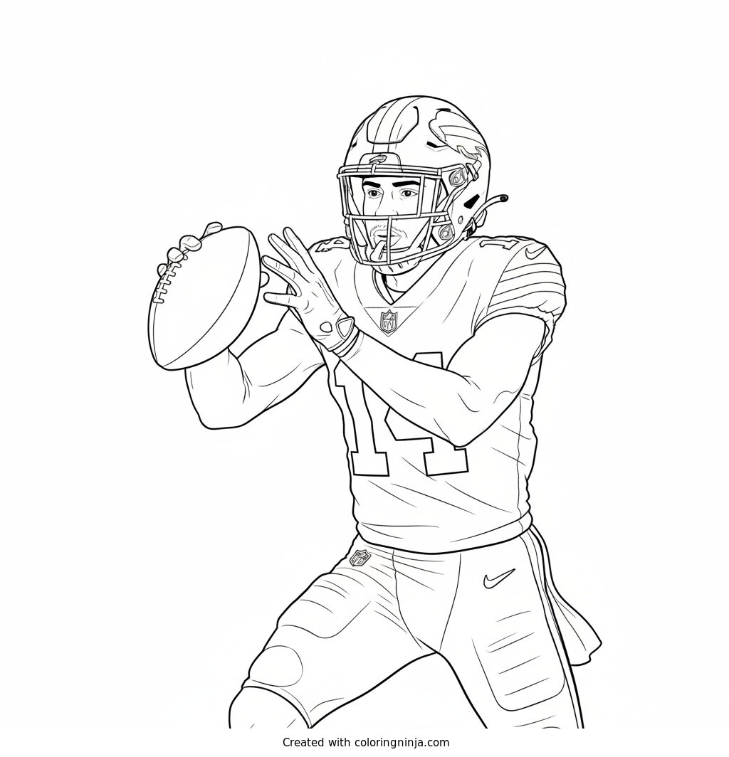 Coloring page of Stefon diggs