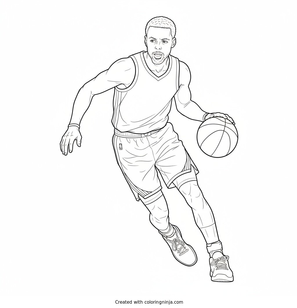 Coloring page of steph curry