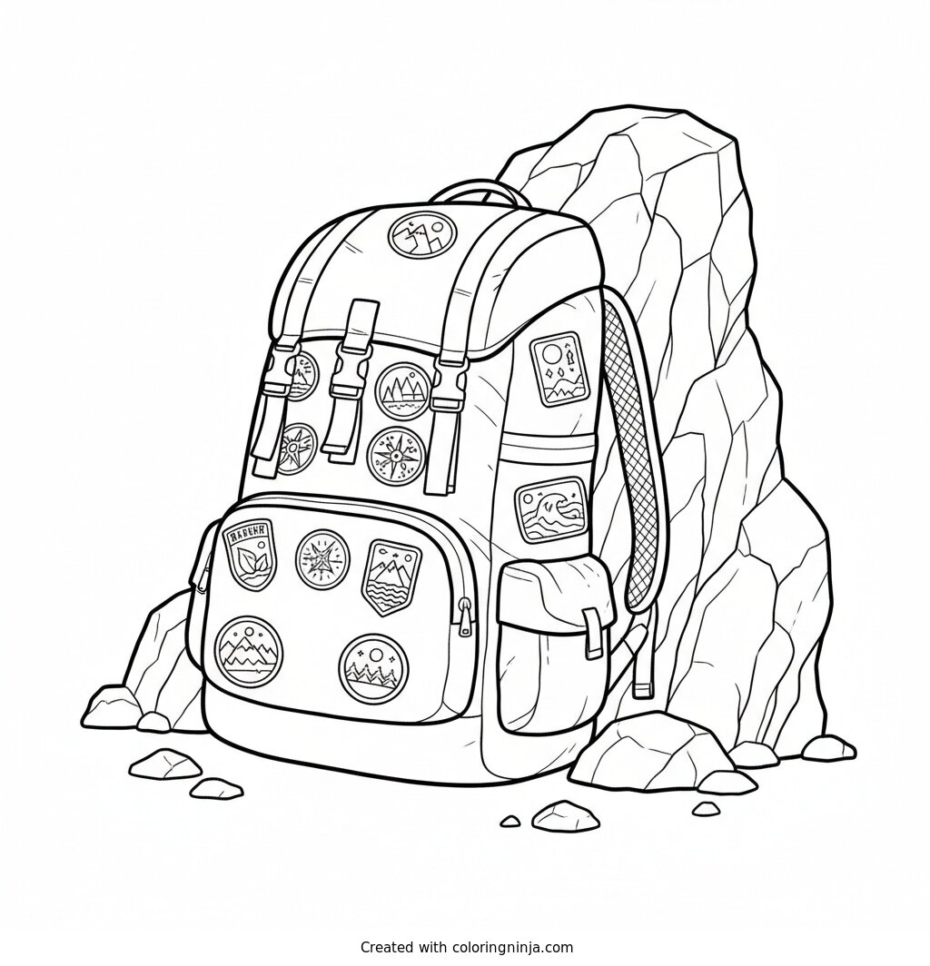 Outdoor Explorer Pack Coloring Page
