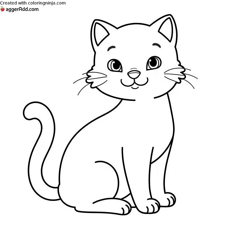 A coloring page of suer cat