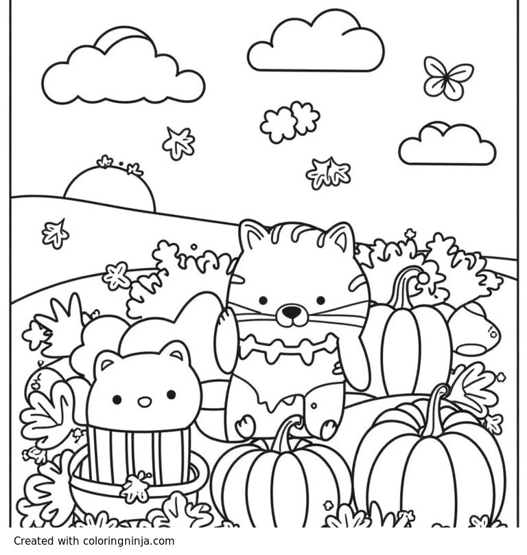 A coloring page of summer coloring page