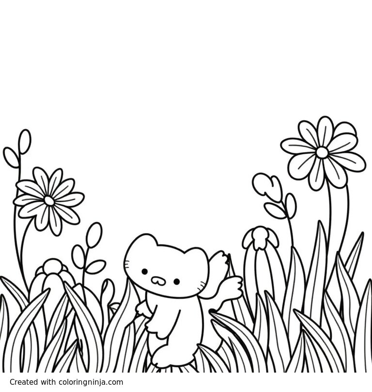 A coloring page of summer