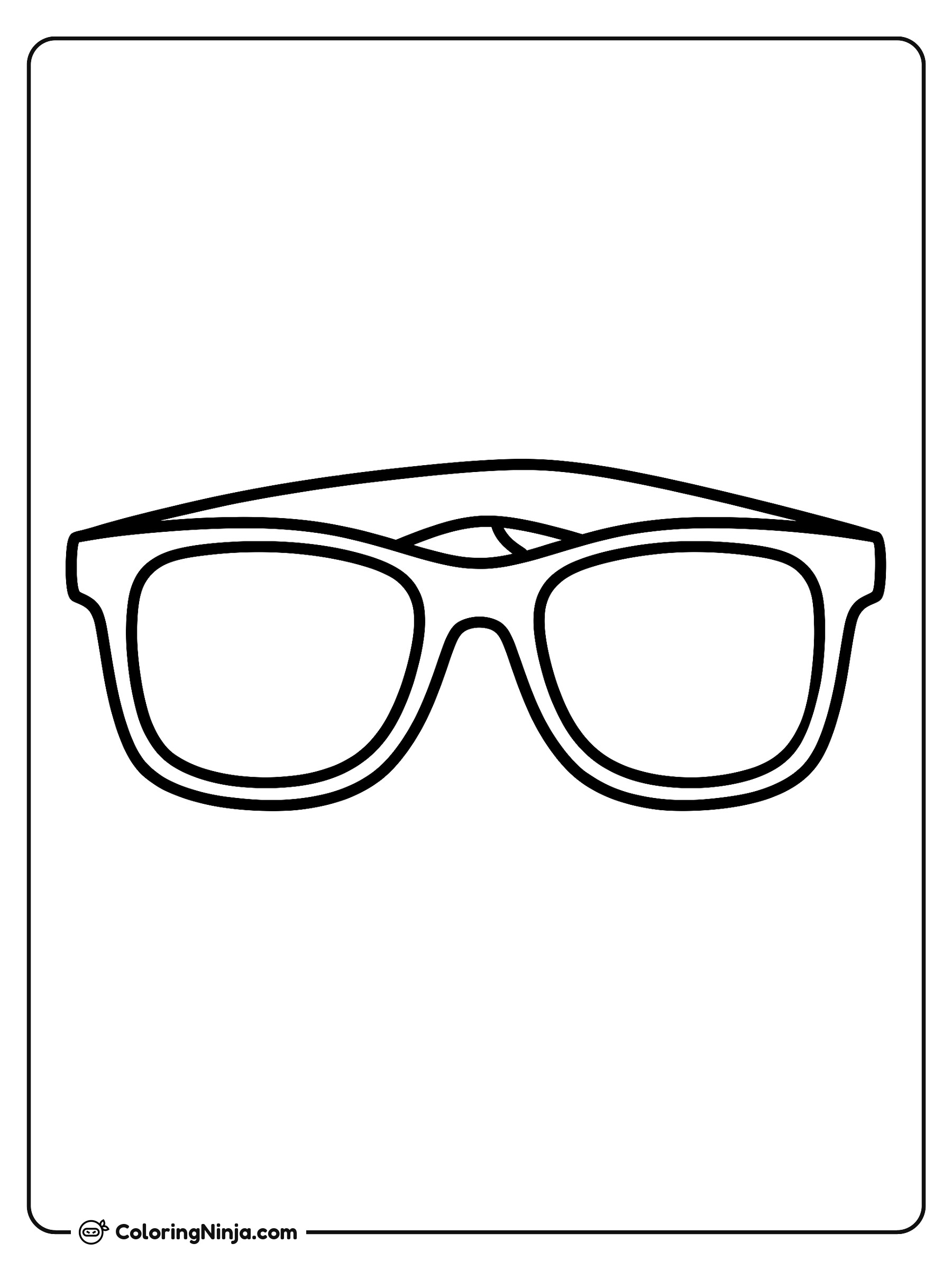 Gafas de sol estilo clásico: dibujo para colorear