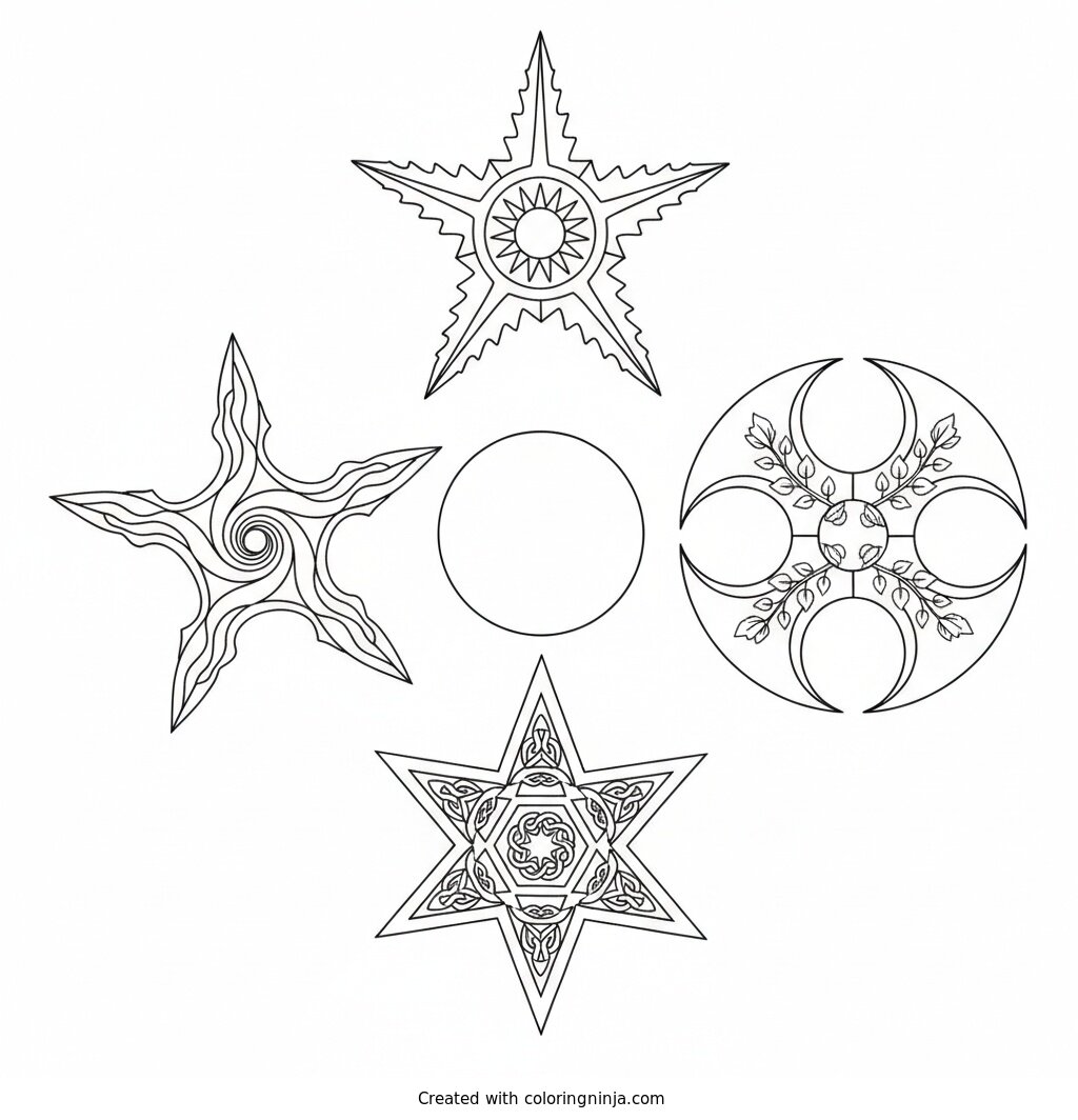 Shuriken Collection Display Coloring Page