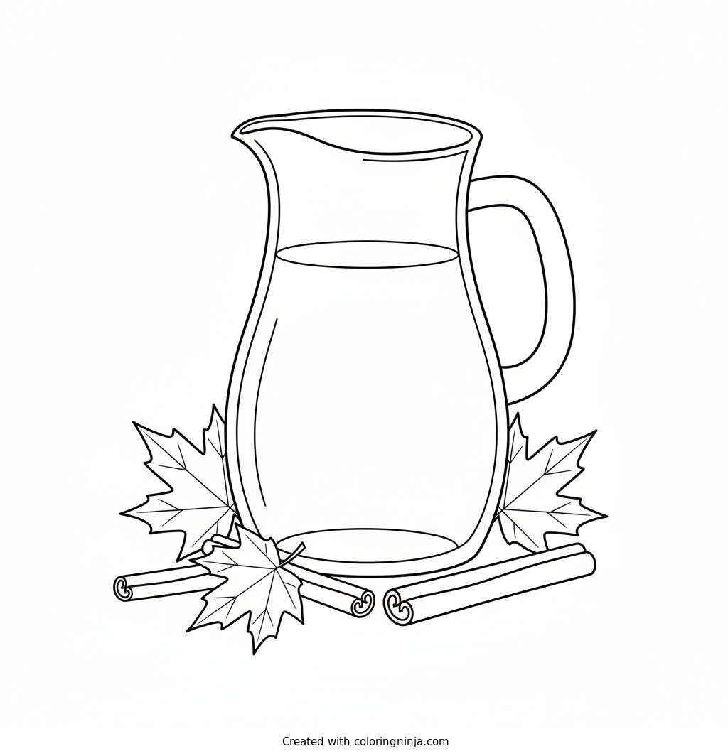 Fresh Apple Cider Jug Coloring Page