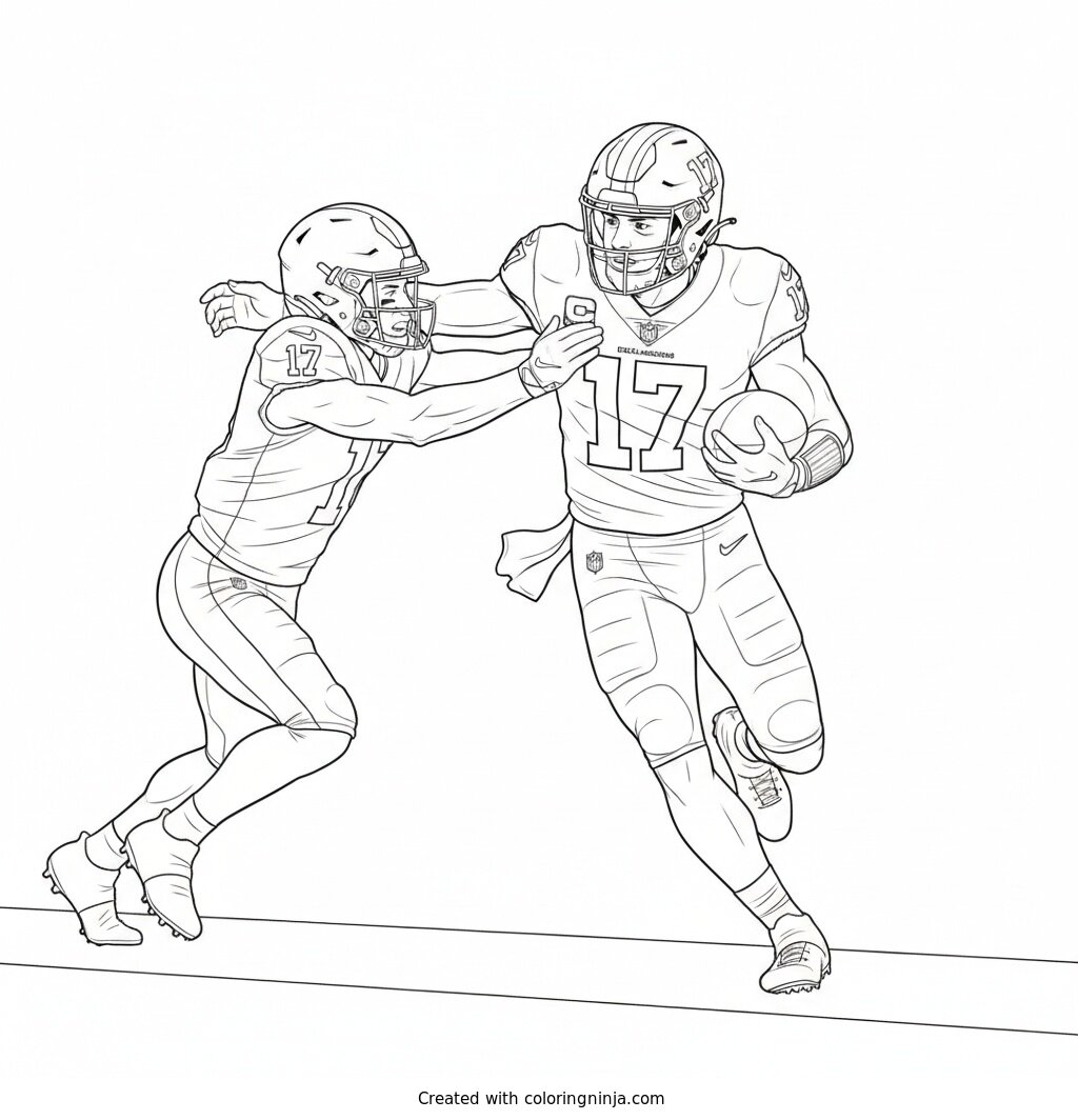 Terry McLaurin Sideline Sprint Coloring Page
