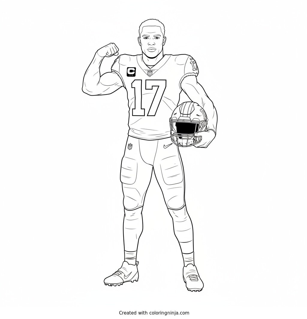 Terry McLaurin Heroic Sideline Portrait Coloring Page