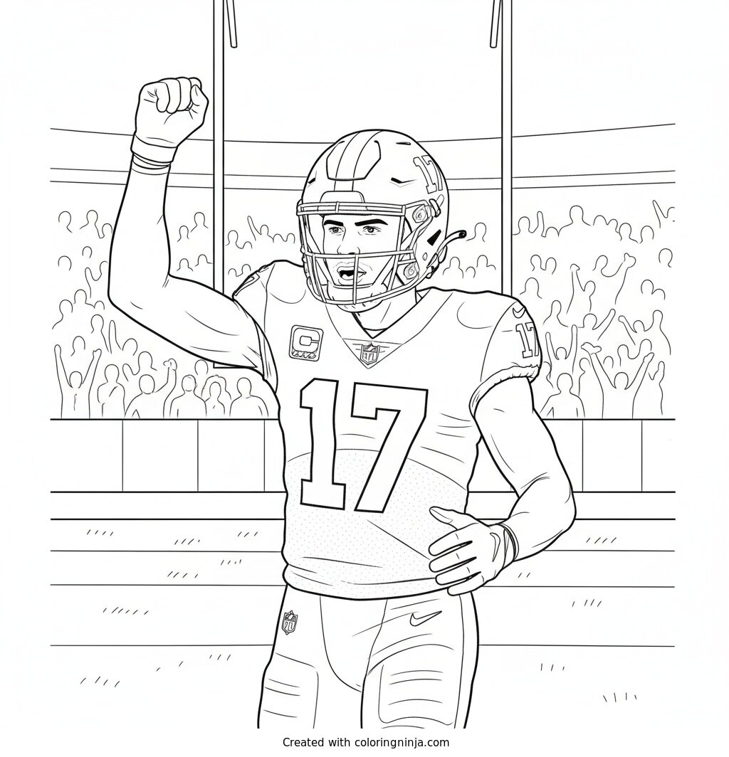 Terry McLaurin Touchdown Celebration Coloring Page