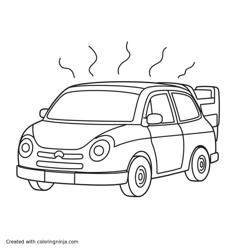 A coloring page of Tesco car Wash