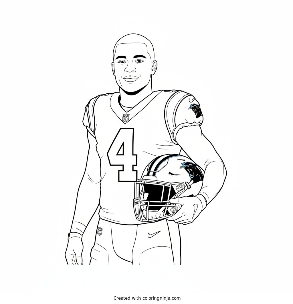 Tetairoa McMillan Helmet Portrait Coloring Page