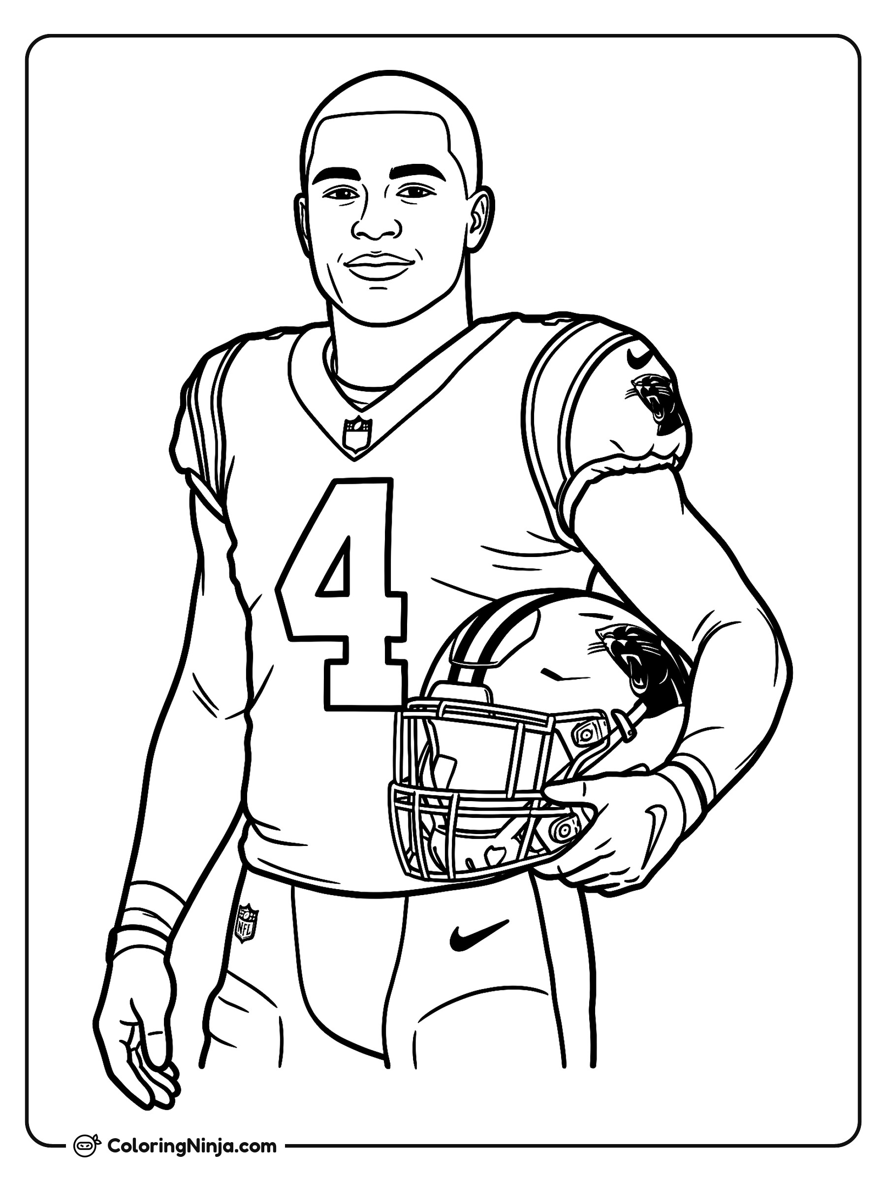 Retrato de Tetairoa McMillan: dibujo para colorear