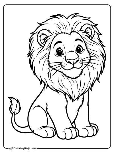 Baby Lion Coloring Page