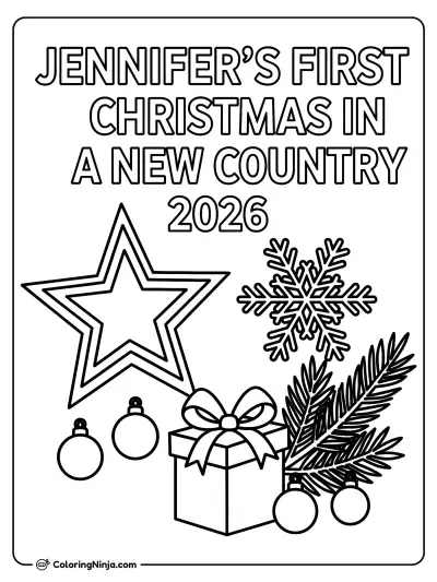 Jennifer's First Christmas Coloring Page